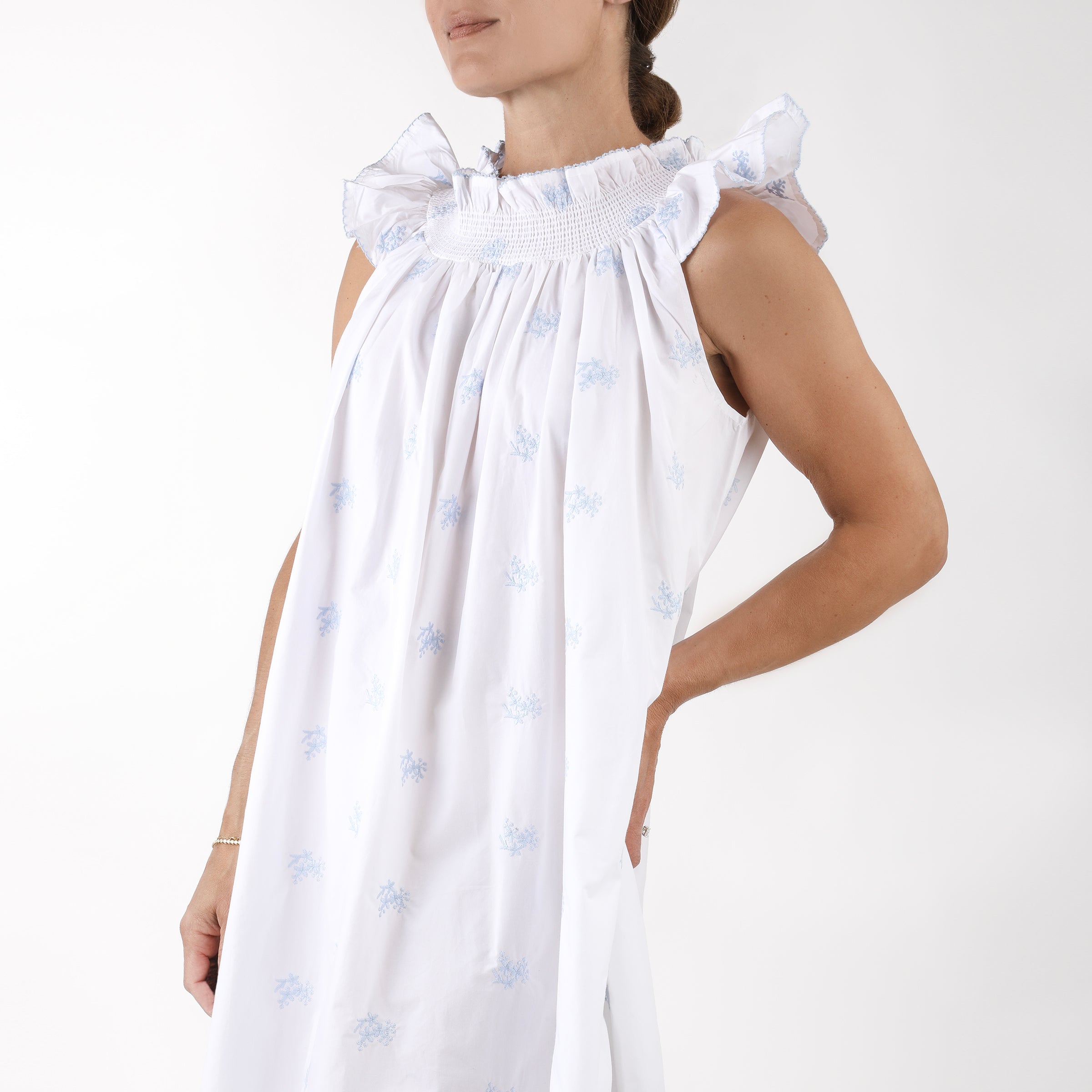 NANCY COTTON EMBROIDERED NIGHTGOWN - Lenora