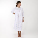 NANCY COTTON EMBROIDERED LONG SLEEVE NIGHTGOWN - Lenora