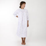 NANCY COTTON EMBROIDERED LONG SLEEVE NIGHTGOWN - Lenora