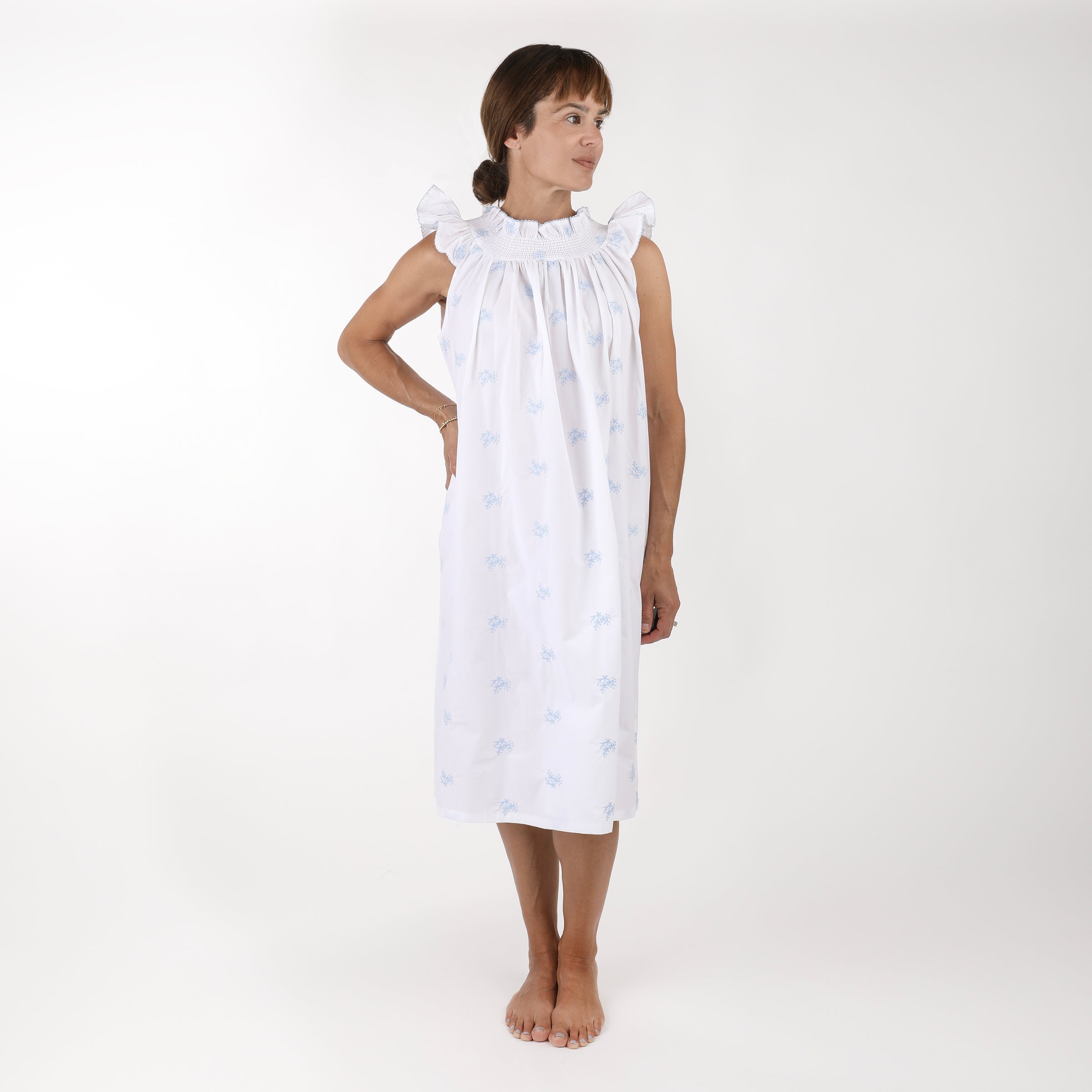 NANCY COTTON EMBROIDERED NIGHTGOWN - Lenora