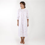 NANCY COTTON EMBROIDERED LONG SLEEVE NIGHTGOWN - Lenora