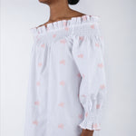 NANCY COTTON EMBROIDERED LONG SLEEVE NIGHTGOWN - Lenora