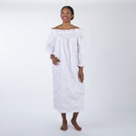 NANCY COTTON EMBROIDERED LONG SLEEVE NIGHTGOWN - Lenora