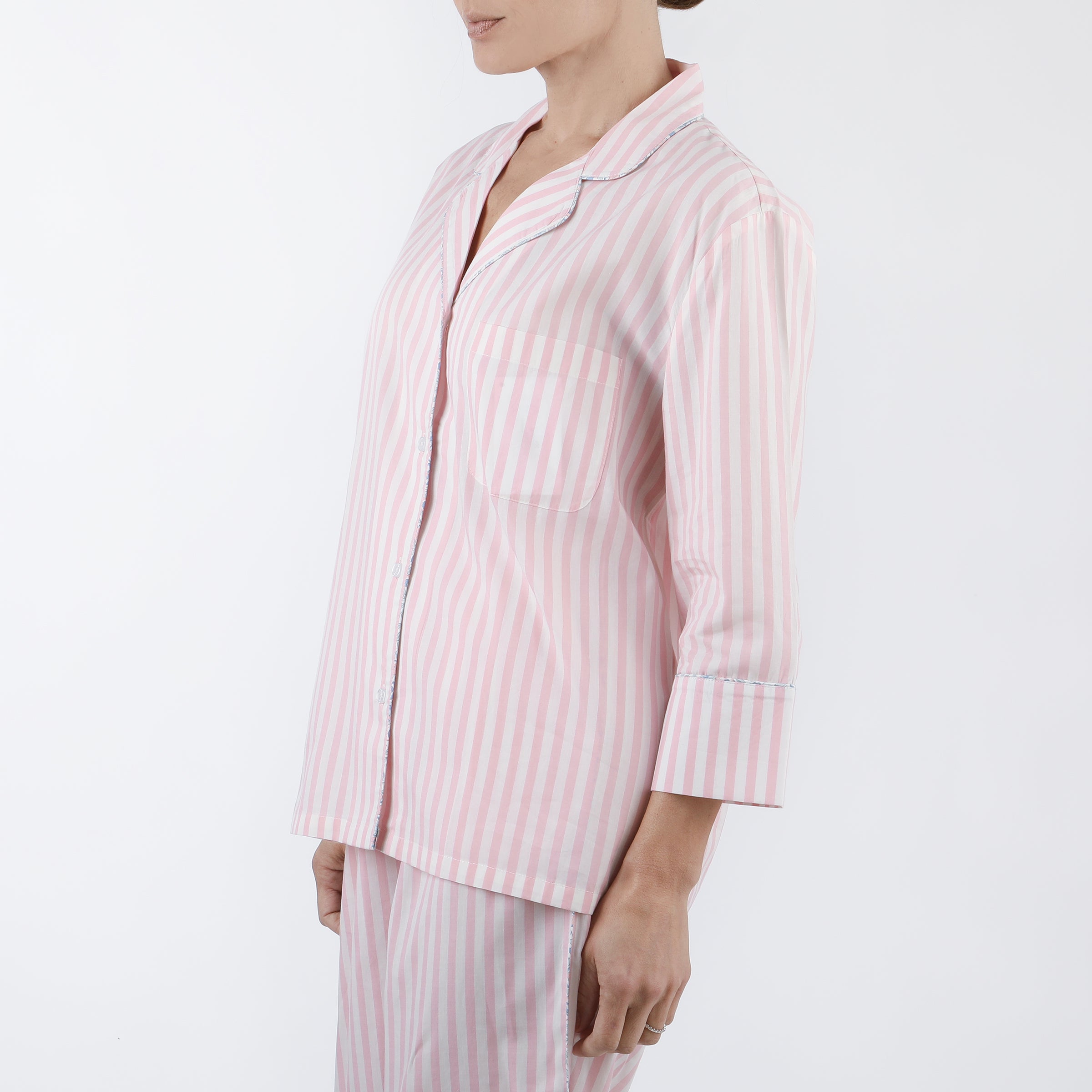 CLASSIC COTTON STRIPED CAPRI PAJAMAS - Lenora