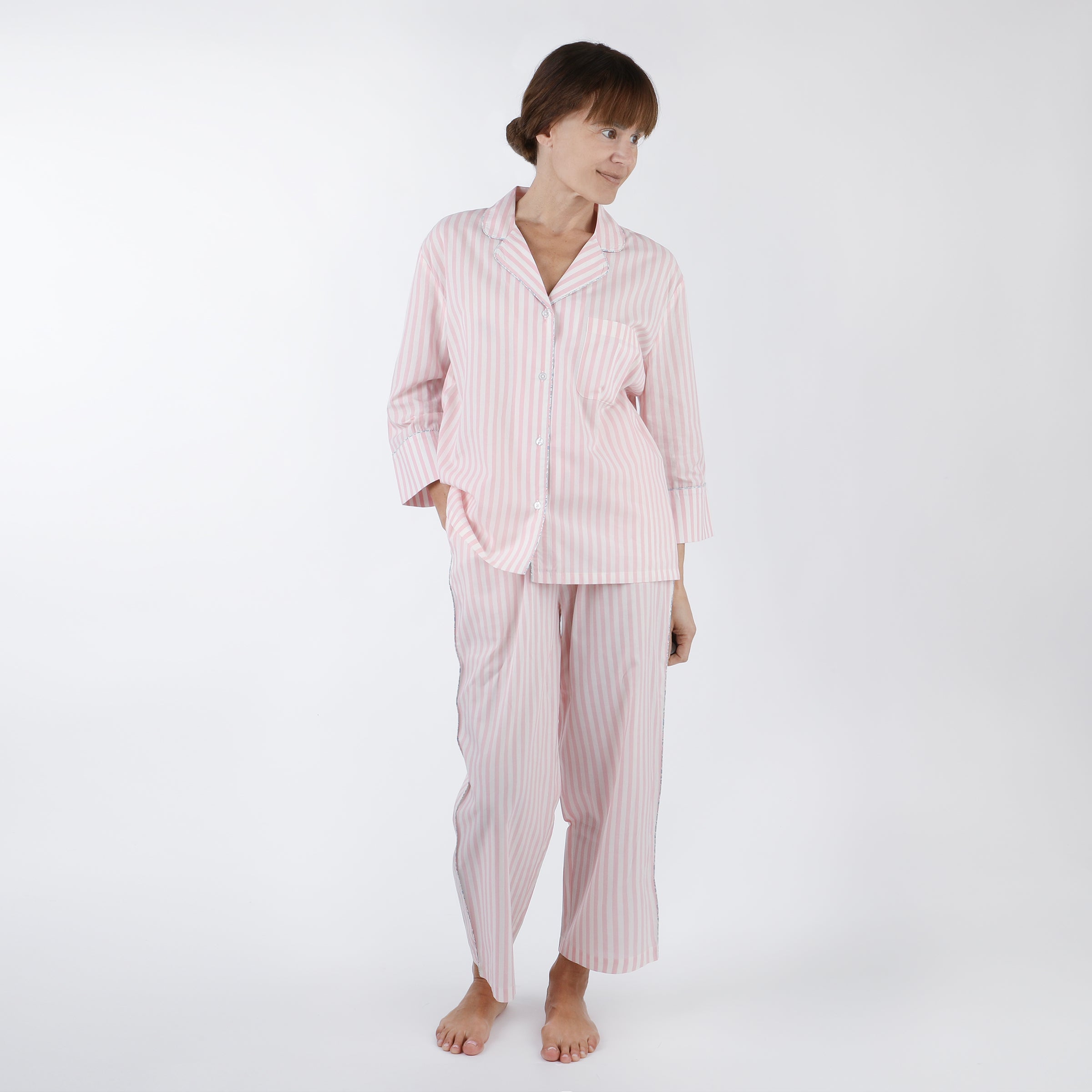 CLASSIC COTTON STRIPED CAPRI PAJAMAS - Lenora
