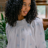 NANCY COTTON EMBROIDERED LONG SLEEVE NIGHTGOWN