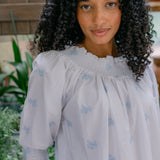 NANCY COTTON EMBROIDERED LONG SLEEVE NIGHTGOWN