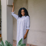 NANCY COTTON EMBROIDERED LONG SLEEVE NIGHTGOWN