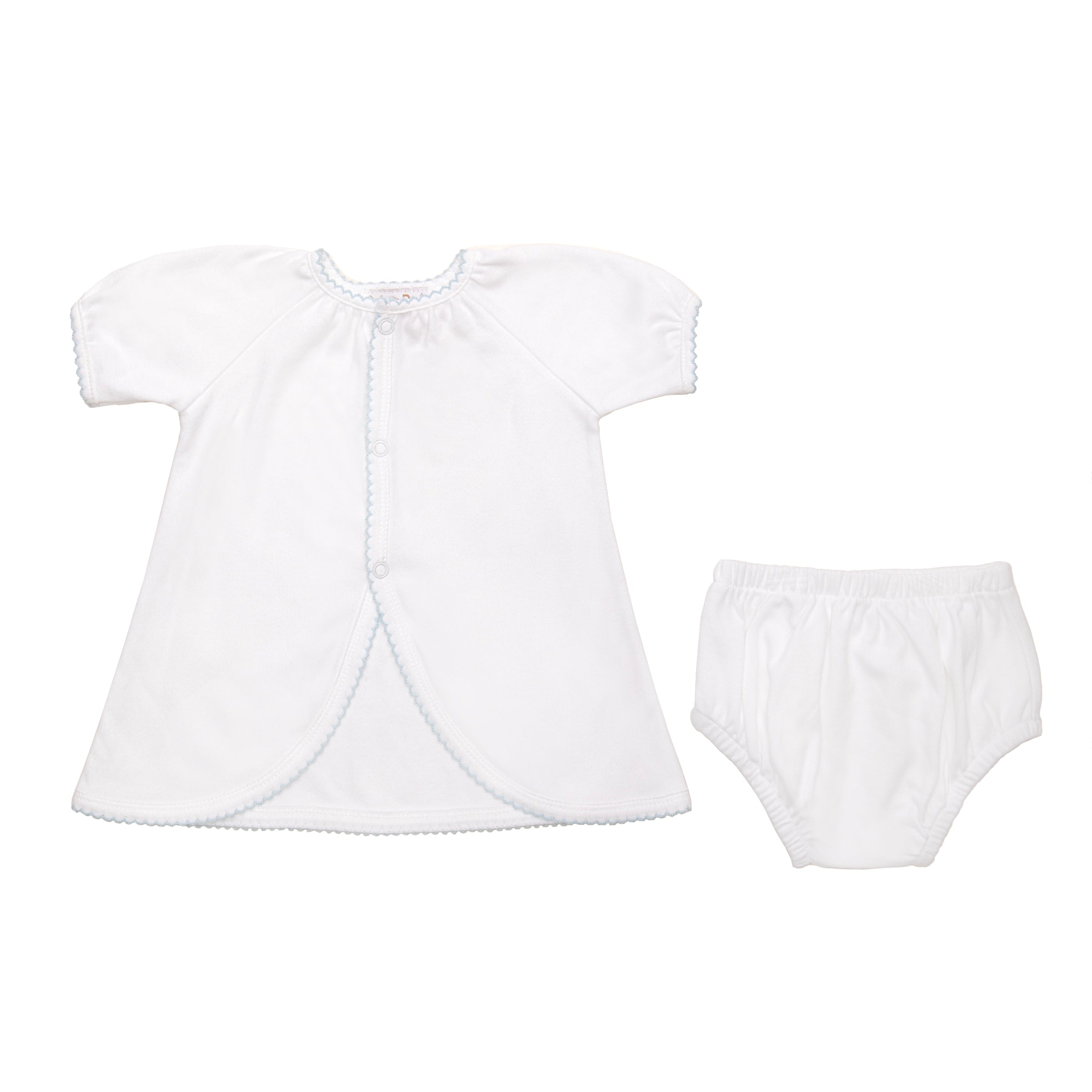 BABY COTTON KNIT SHORT SLEEVE DIAPER SET - Lenora