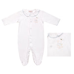 BABY TEDDY BEAR COTTON KNIT FOOTIE - Lenora