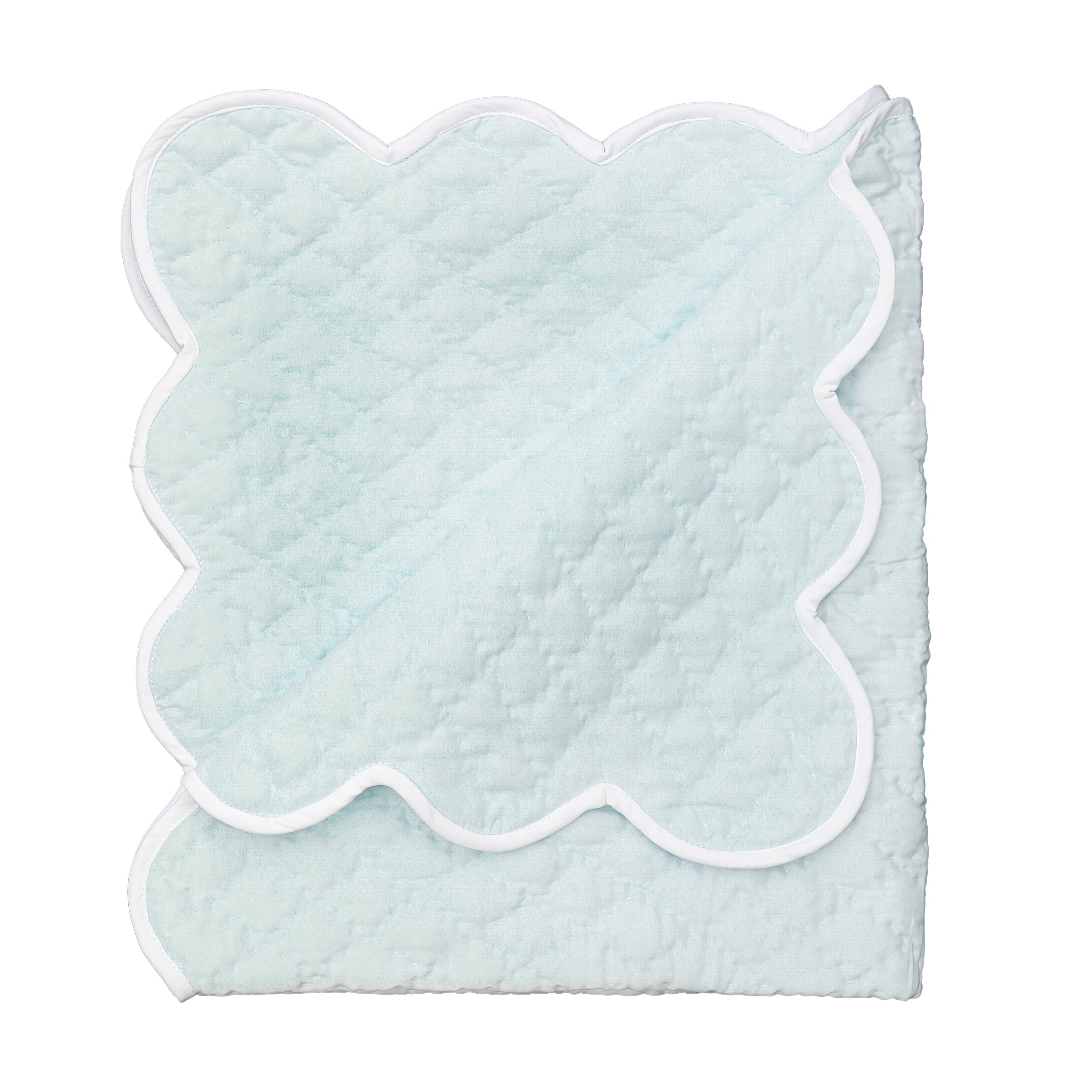 BABY HAND QUILTED SATIN BLANKET - Lenora