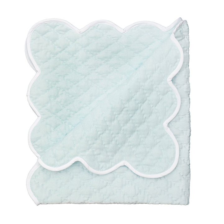 BABY HAND QUILTED SATIN BLANKET - Lenora