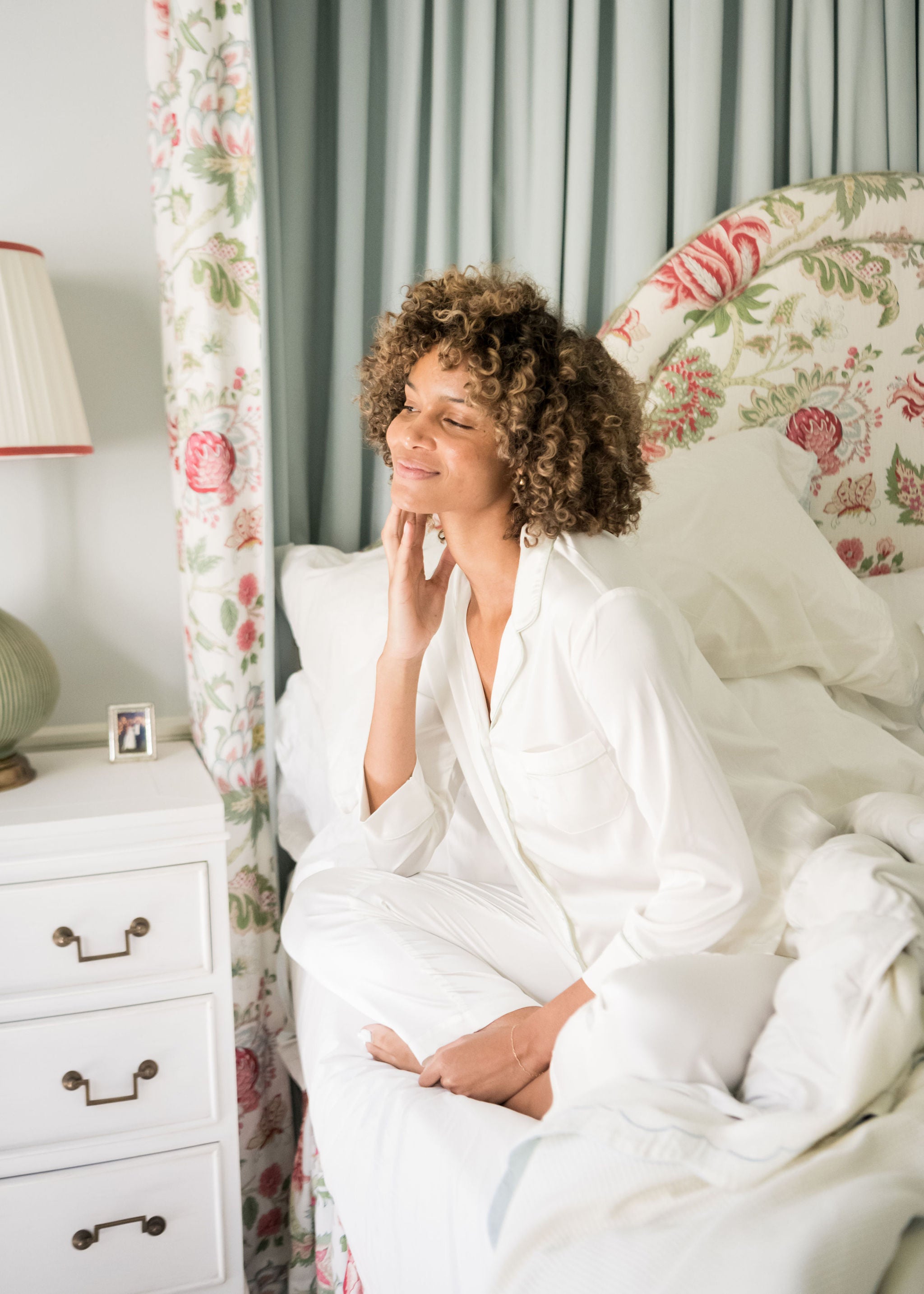 BIRDIE SATIN LONG PAJAMAS - Lenora