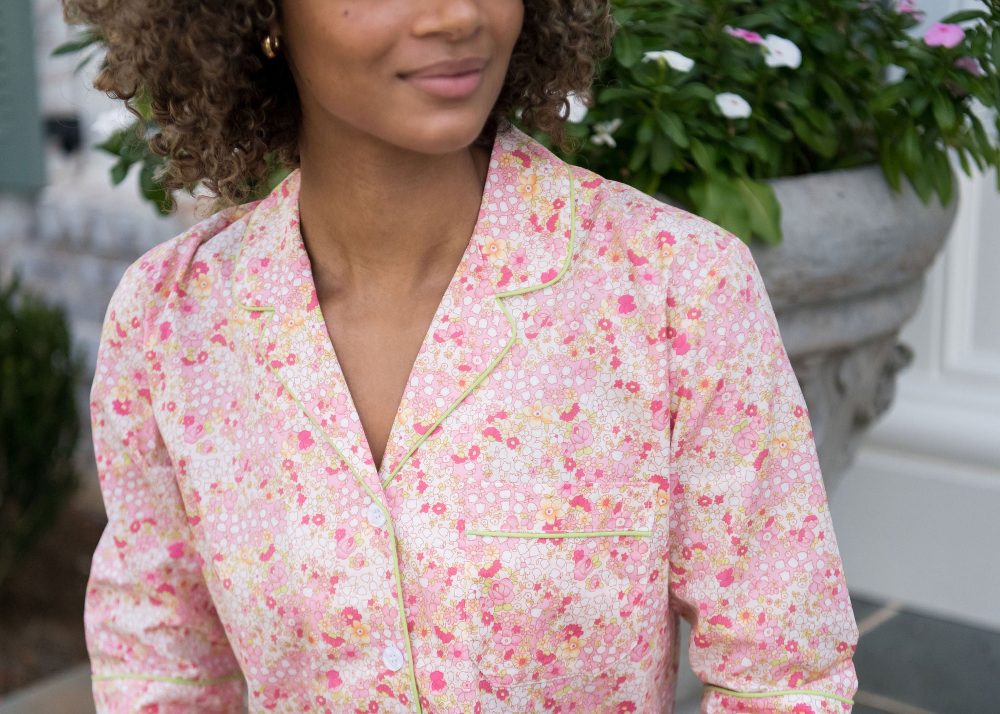 CLASSIC COTTON SHORT PAJAMAS IN PINK LIBERTY - Lenora