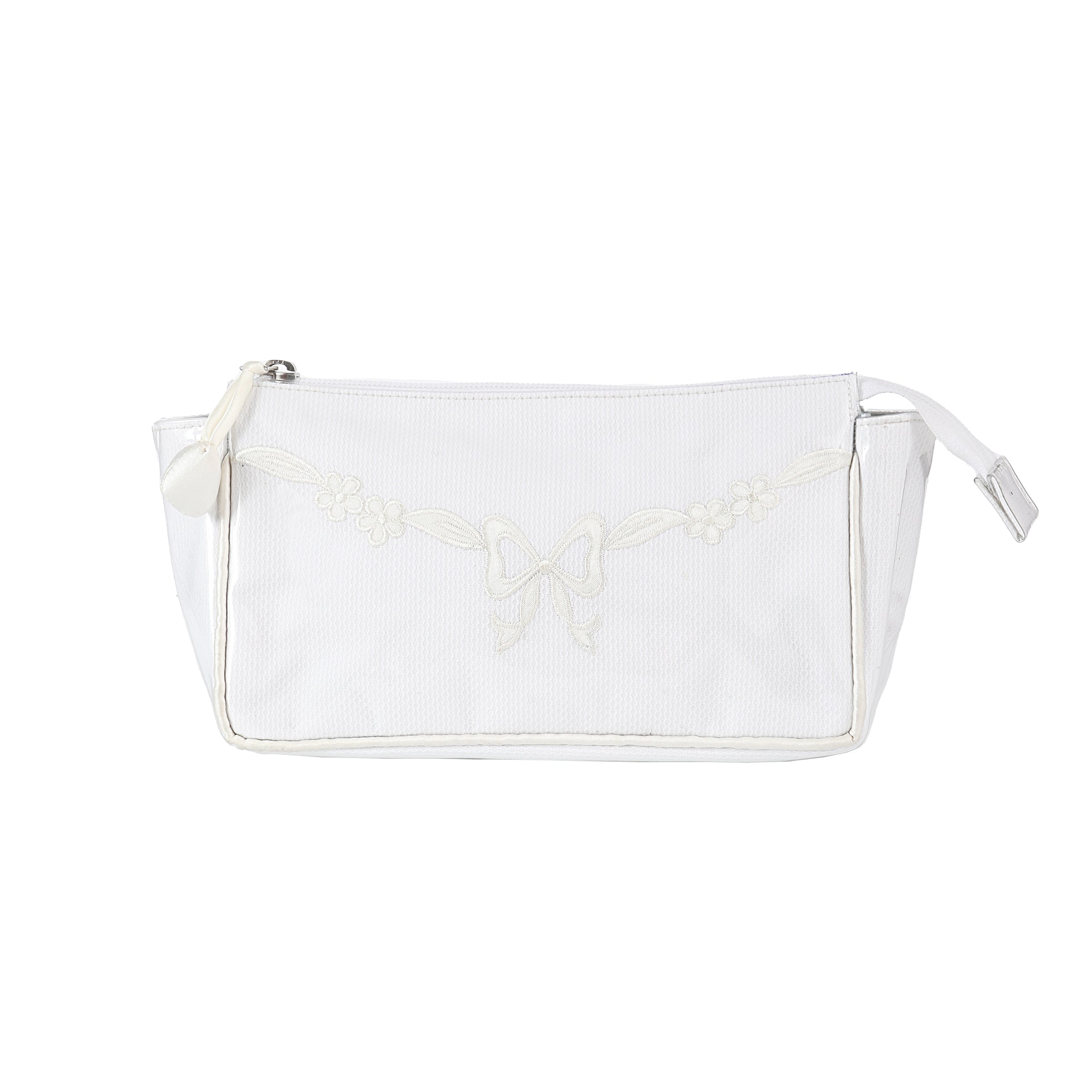 FLORAL BOW SMALL MAKEUP BAG - Lenora