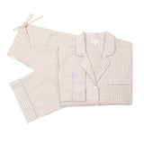 GINGHAM COTTON PAJAMAS W/ RIC RAC TRIM - Lenora