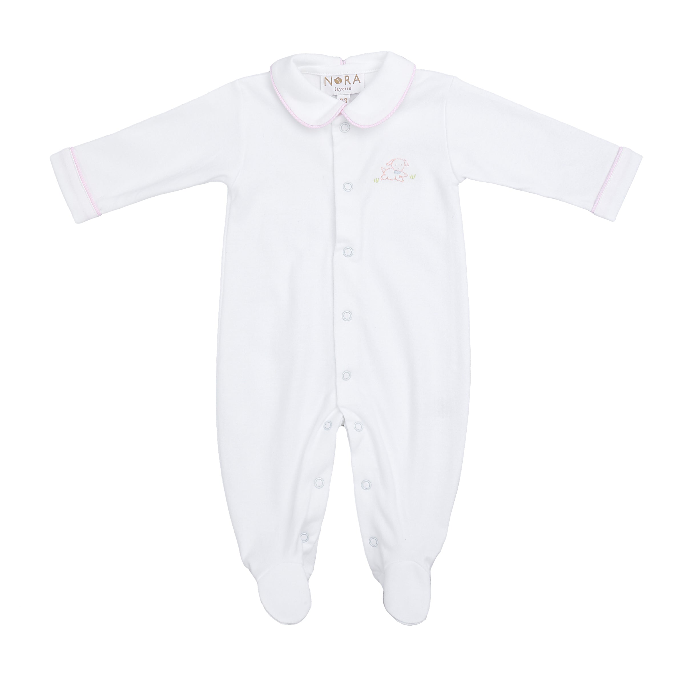 BABY PUPPY COTTON KNIT FOOTIE - Lenora