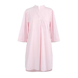 GINGHAM COTTON NIGHTSHIRT WITH RIC RAC TRIM - Lenora