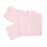 GINGHAM COTTON PAJAMAS W/ RIC RAC TRIM - Lenora