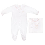 BABY TEDDY BEAR COTTON KNIT FOOTIE - Lenora