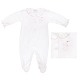 BABY TEDDY BEAR COTTON KNIT FOOTIE - Lenora