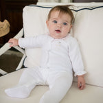 BABY TEDDY BEAR COTTON KNIT FOOTIE - Lenora