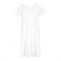 VANDY SCALLOPED TAPE TRIM COTTON NIGHTGOWN - Lenora