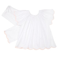 VANDY SCALLOPED TAPE TRIM COTTON SHORT SLEEVE PAJAMAS - Lenora