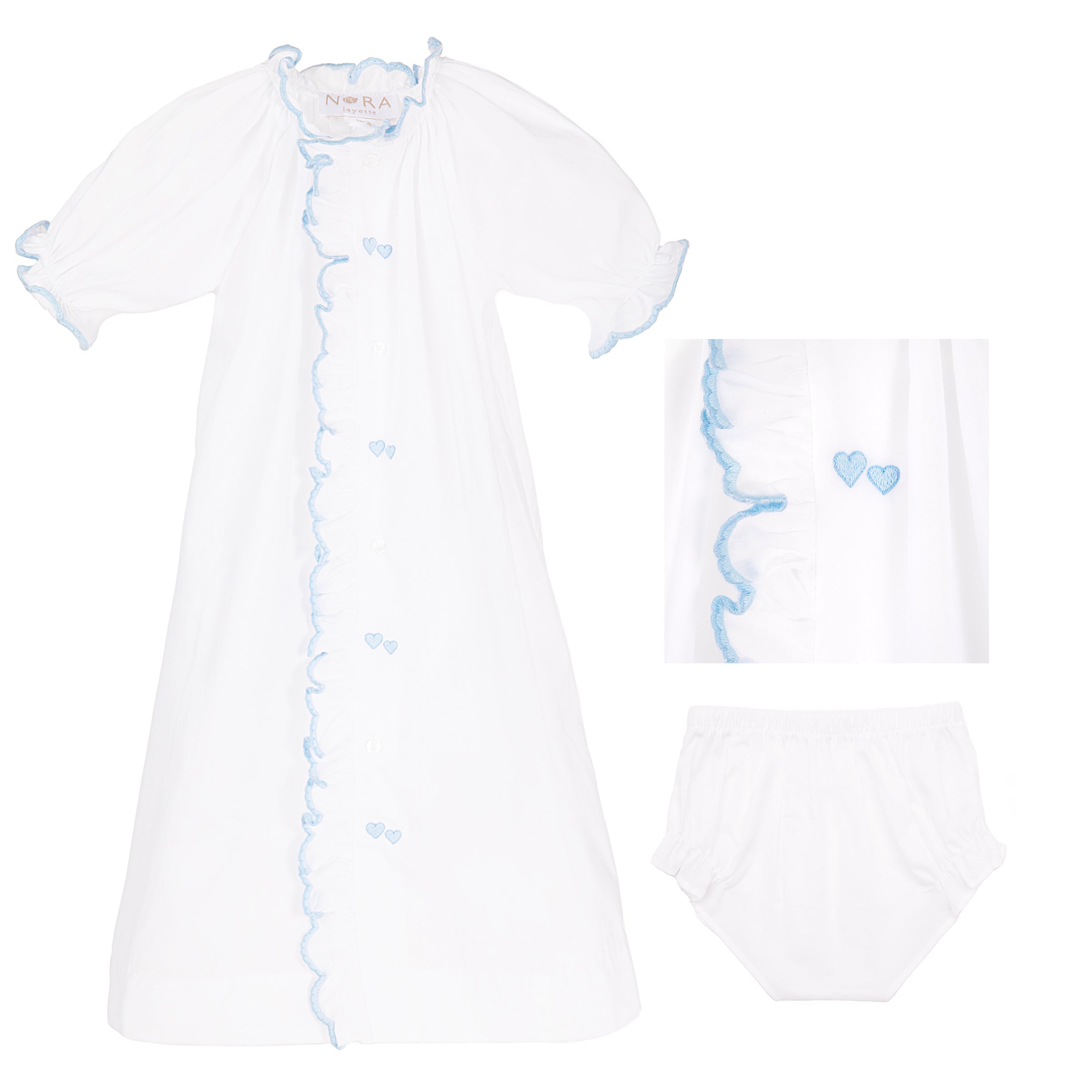 BABY ERIN HEART COTTON DAYGOWN - Lenora