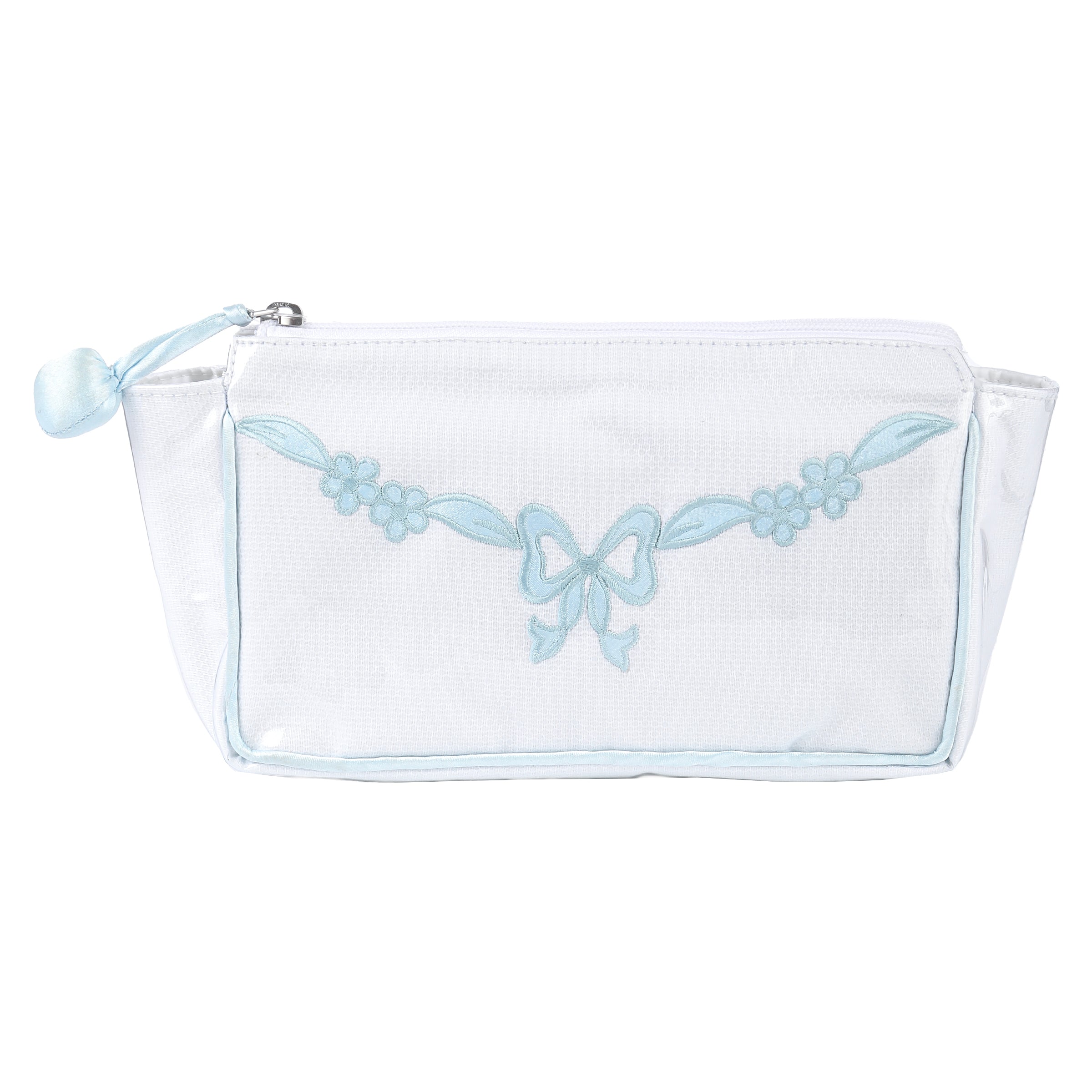 FLORAL BOW SMALL MAKEUP BAG - Lenora
