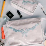 FLORAL BOW LARGE MAKEUP BAG - Lenora