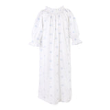 NANCY COTTON EMBROIDERED LONG SLEEVE NIGHTGOWN - Lenora