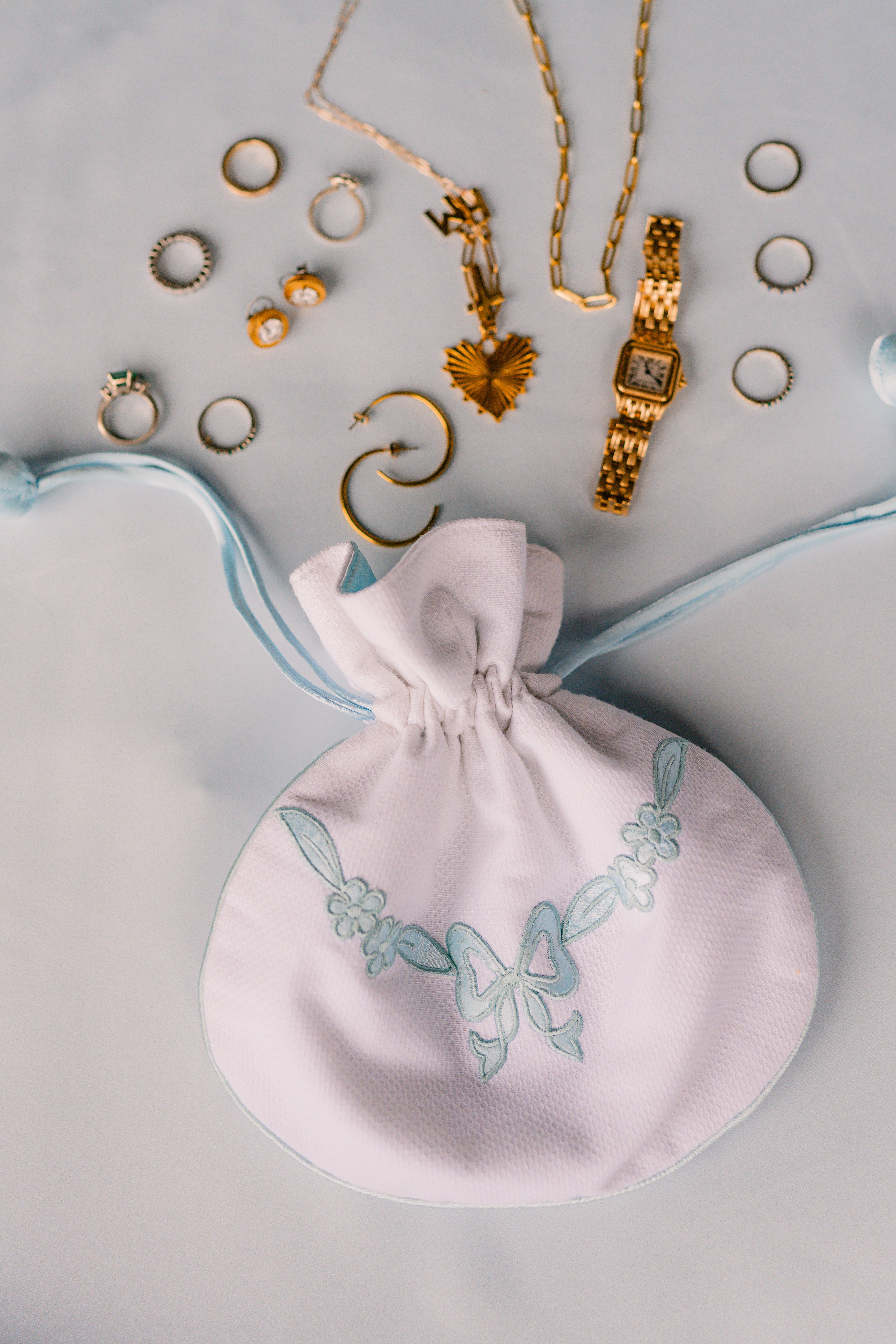 FLORAL BOW JEWELRY POUCH - Lenora