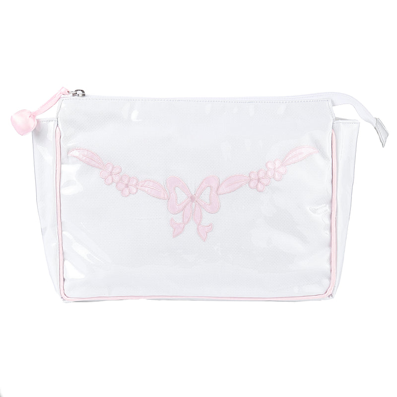 FLORAL BOW LARGE MAKEUP BAG - Lenora