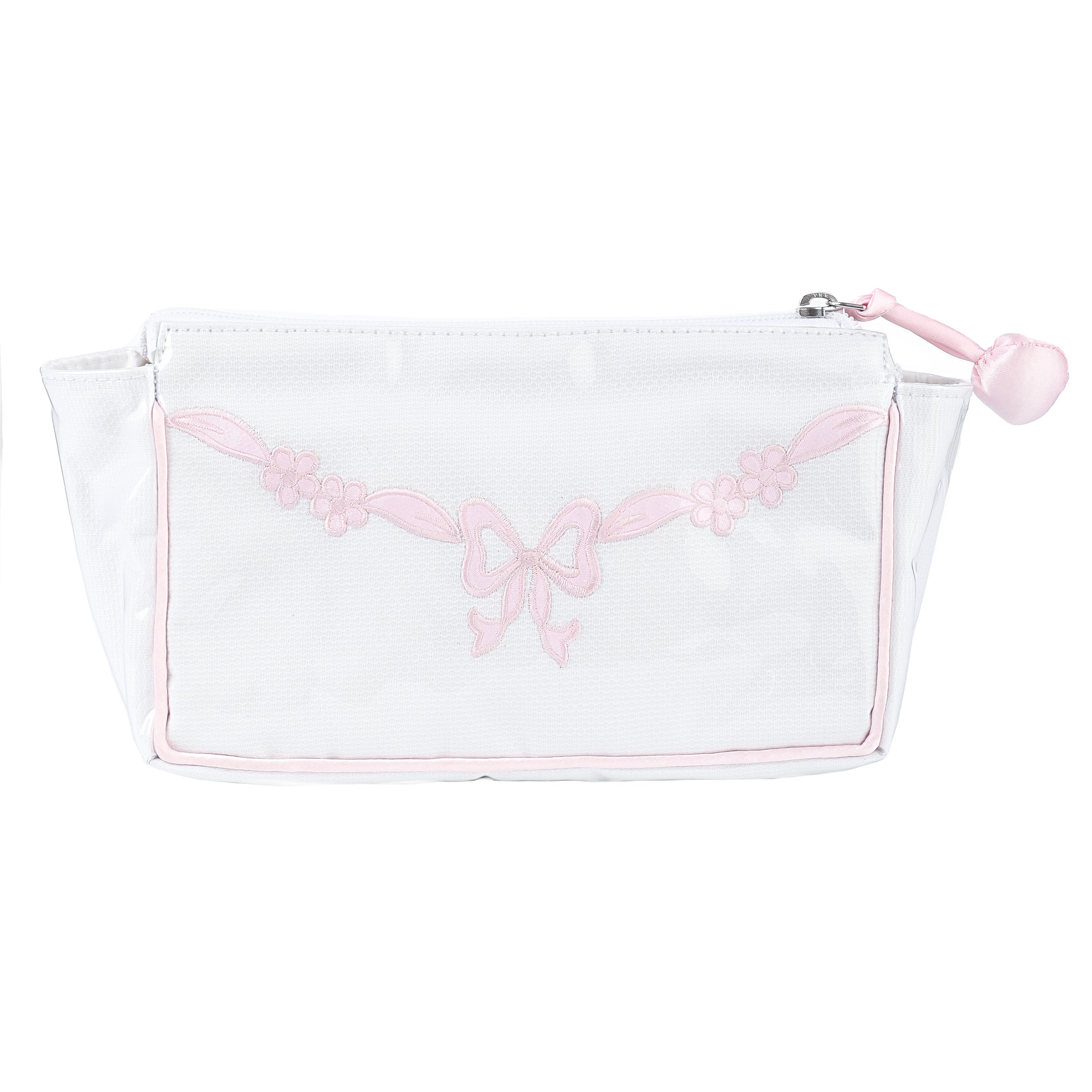 FLORAL BOW SMALL MAKEUP BAG - Lenora
