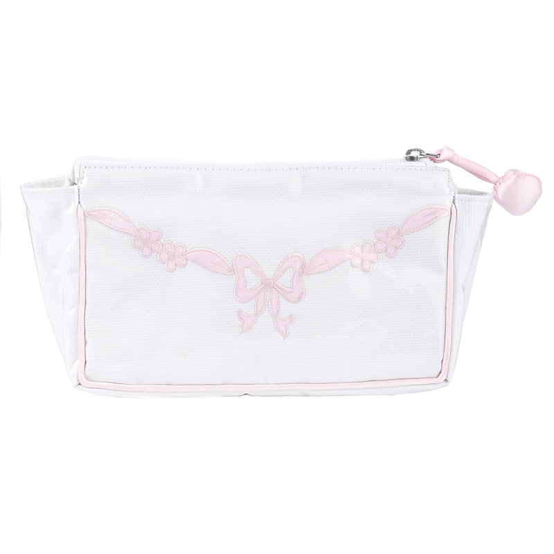 FLORAL BOW SMALL MAKEUP BAG - Lenora