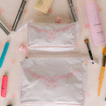 FLORAL BOW LARGE MAKEUP BAG - Lenora