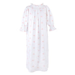 NANCY COTTON EMBROIDERED LONG SLEEVE NIGHTGOWN - Lenora
