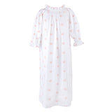NANCY COTTON EMBROIDERED LONG SLEEVE NIGHTGOWN - Lenora