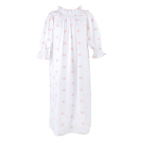 NANCY COTTON EMBROIDERED LONG SLEEVE NIGHTGOWN - Lenora