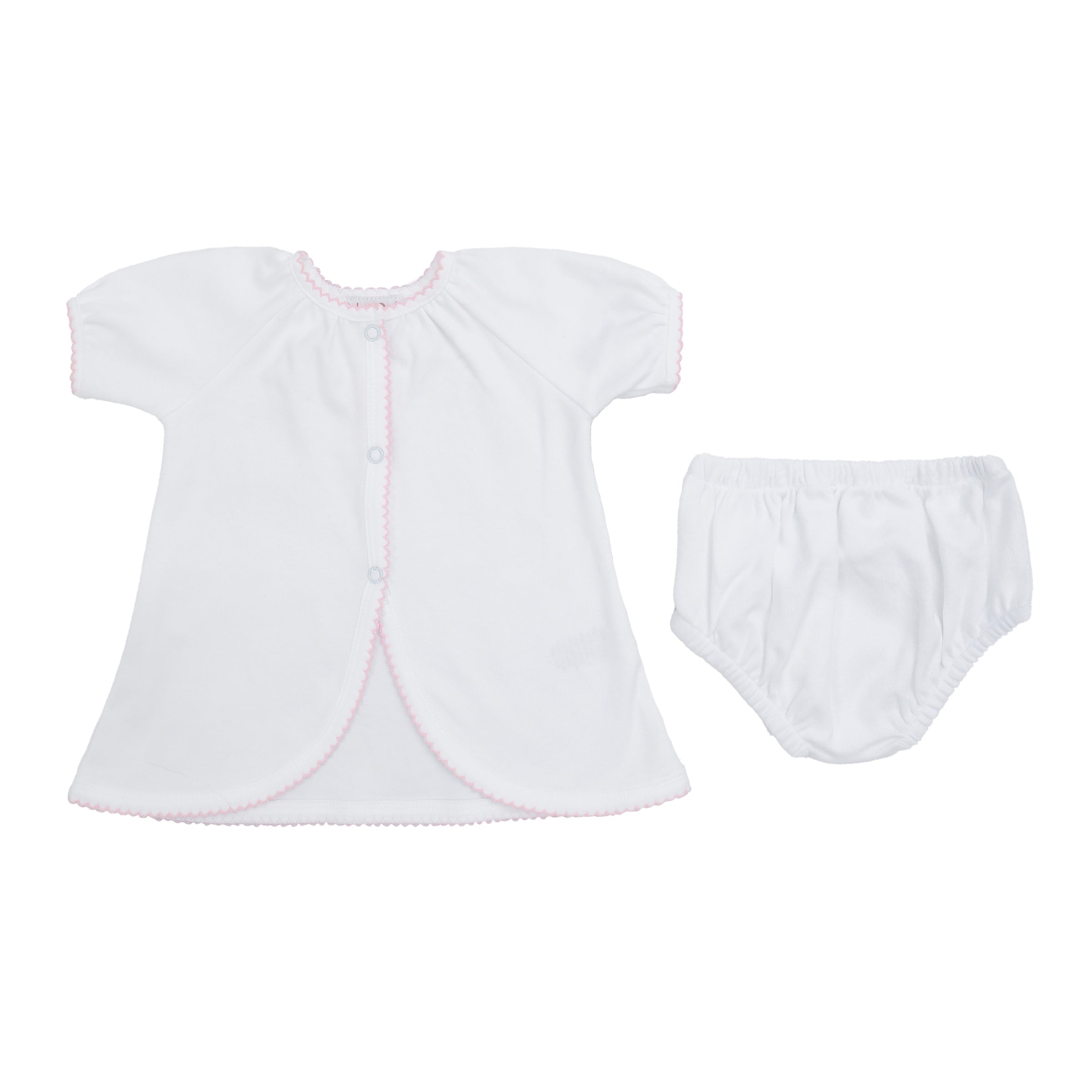 BABY COTTON KNIT SHORT SLEEVE DIAPER SET - Lenora