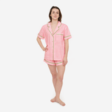 CLASSIC GINGHAM CHECK SHORT PAJAMAS W/ RIC RAK TRIM - Lenora
