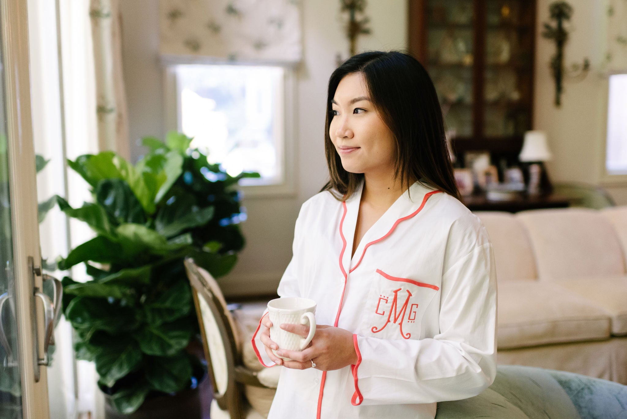 Vandy Cotton Nightshirt in Coral - Lenora