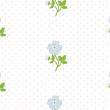 Vandy Cotton Scalloped Tape Trim Nightgown In Blue Pansy Floral