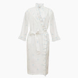 Eliza cotton embroidered ruffle robe