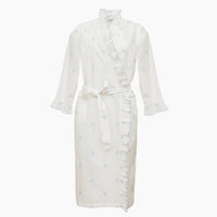 Eliza cotton embroidered ruffle robe