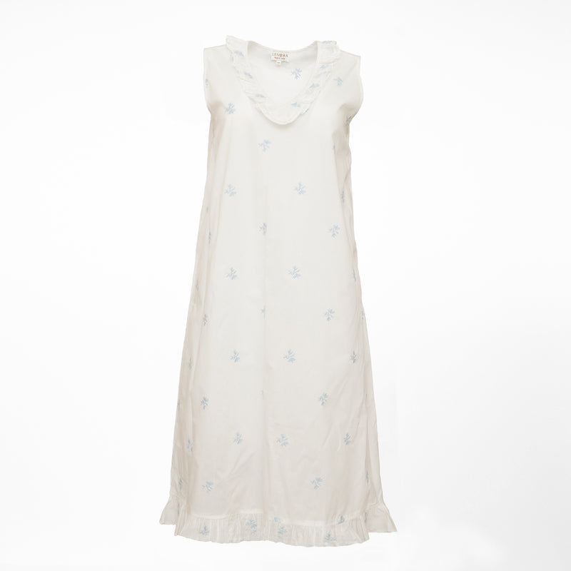 Eliza cotton embroidered sleeveless nightgown by Lenora