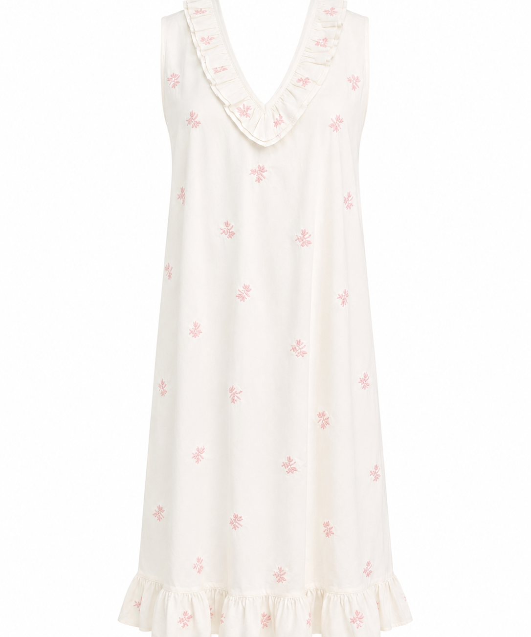 Eliza cotton embroidered sleeveless nightgown by Lenora