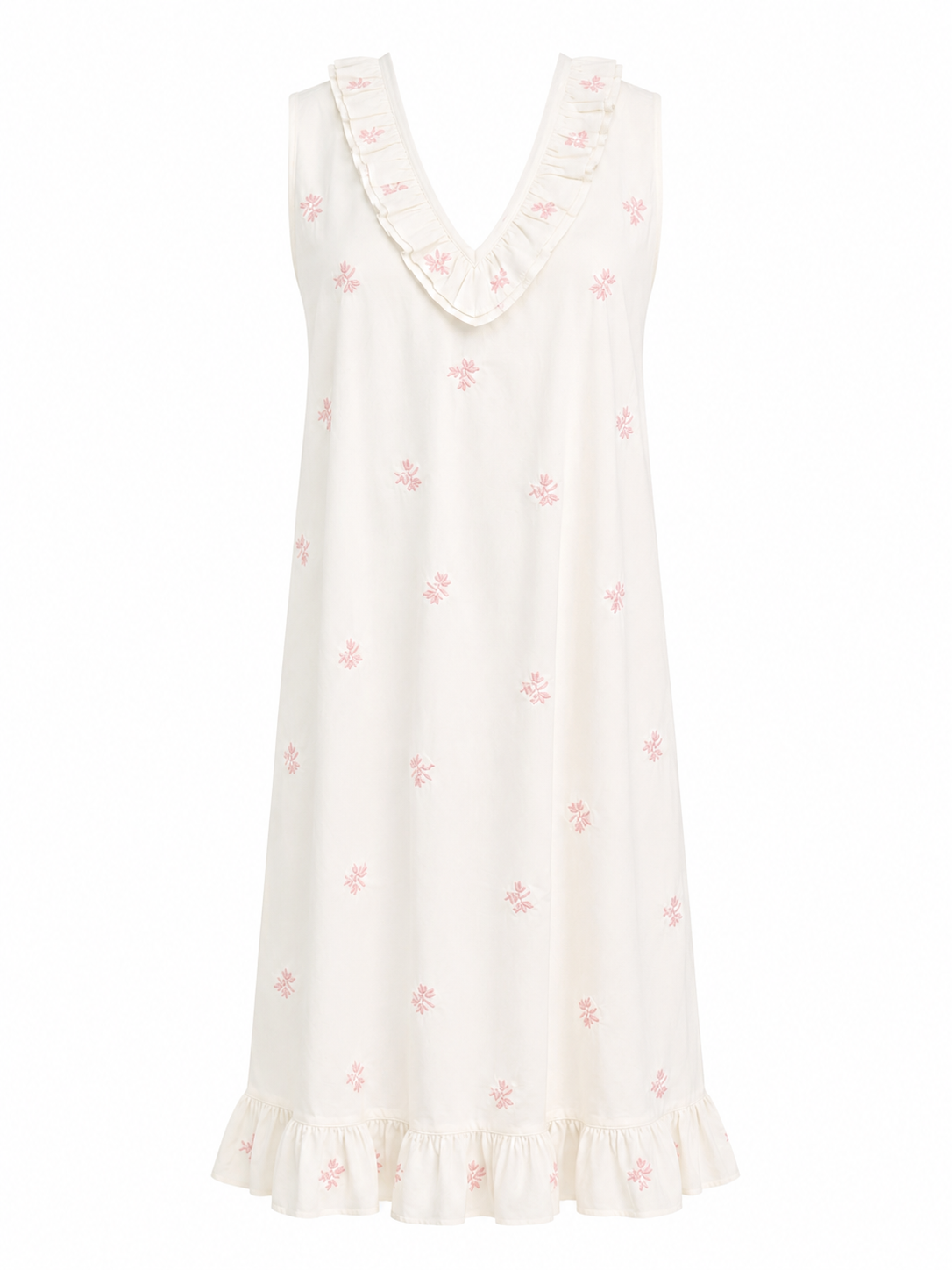 Eliza cotton embroidered sleeveless nightgown by Lenora
