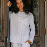 Peter Pan Collar Embroidered Pajamas